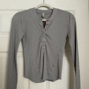 Free People Half Button up Henley Shirt